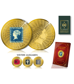 Kollektion »Die berühmtesten Briefmarken der Welt auf Goldmünzen«